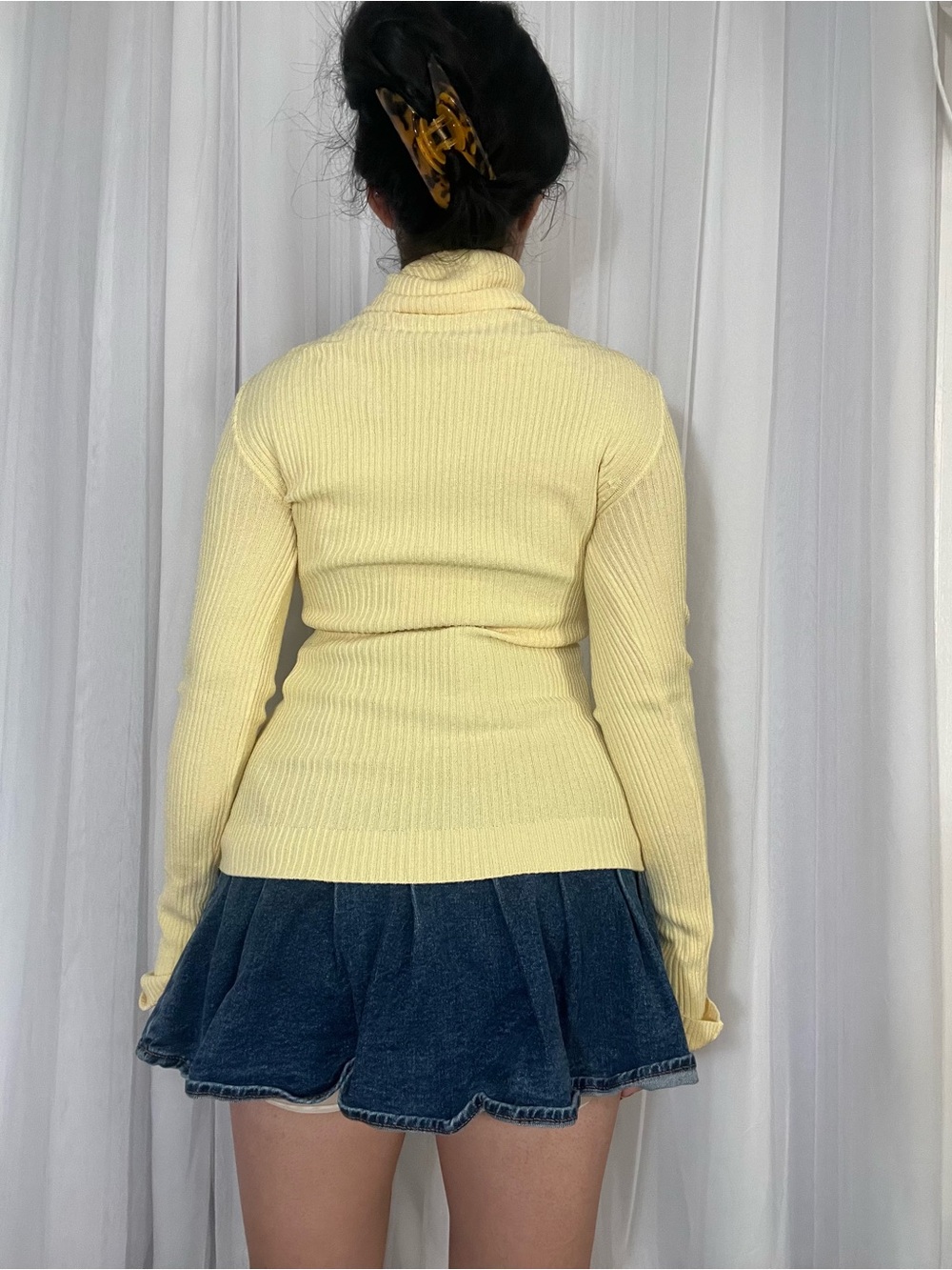 Vintage bebe Créme Brulee Pointelle Turtleneck Sweater - Picture 7 of 8